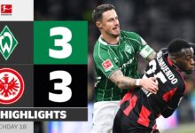 صورة فيلم إثارة ذهابًا وإيابًا مختوم عند الموت! | فيردر بريمن – آينتراخت فرانكفورت | الدوري الألماني