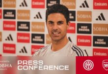 صورة مؤتمر صحفي | ميكيل أرتيتا يستعرض مع إنتر ميلان | تحديثات على موسكيرا وهافرتز | UCL