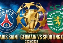 صورة تقديم مباراة باريس سان جيرمان وسبورتينغ لشبونة في دوري أبطال أوروبا 2025/2026