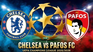 صورة تقديم مباراة تشيلسي وبافوس في دوري أبطال أوروبا 2025/2026