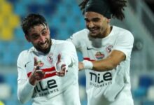 صورة جمهور الزمالك يحتفي بثنائي منتخب فلسطين الدباغ وكايد