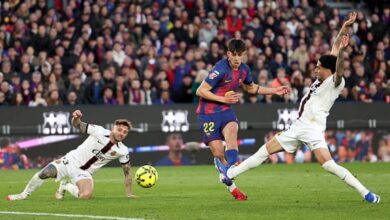 صورة سعيد بإحراز هدفي الأول مع برشلونة، وأعيش لحظة لا تنسى